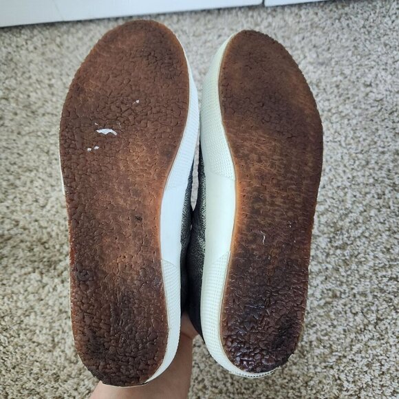 Superga Silver Metallic Low Top Trainers Shoes - Picture 4 of 10